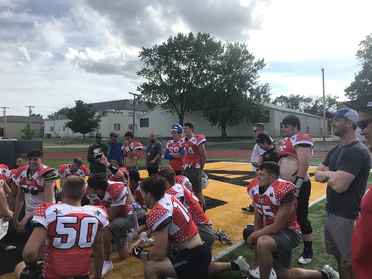 sportsinkansas's tweet image. East practice in Ottawa for the 2019 @KSShrineBowl in Dodge City this weekend.