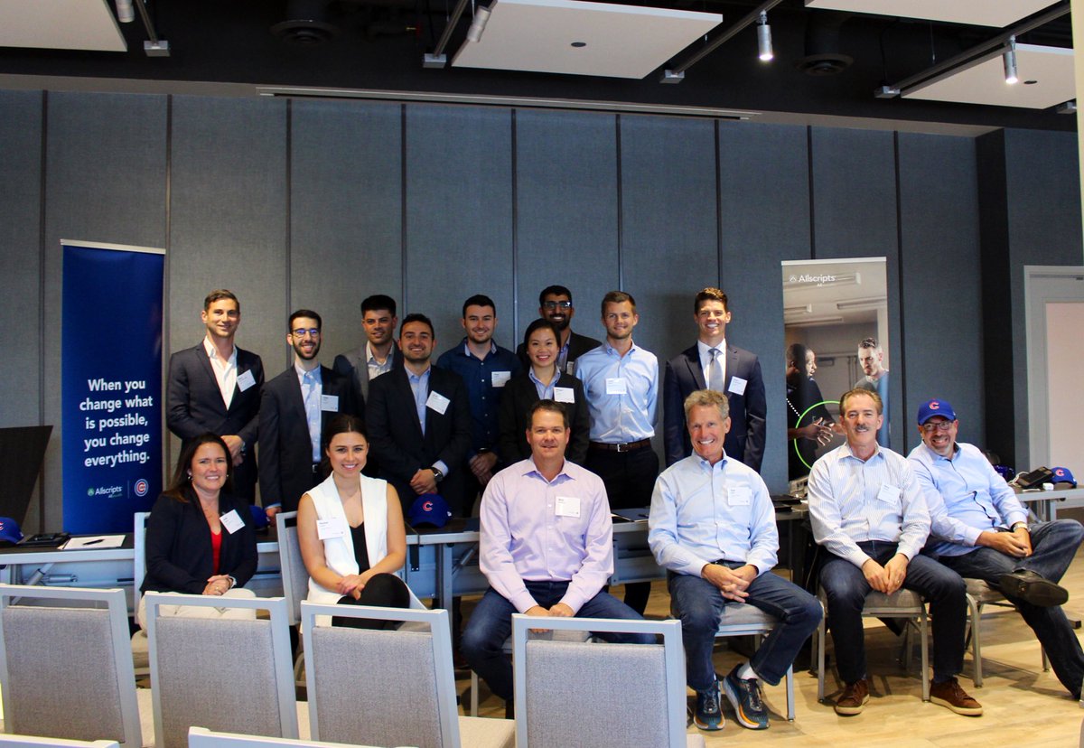 VeradigmNetwork's tweet photo. .@Allscripts executives with all start-up pitch participants at the @Cubs Healthcare Appreciation Night! @MATTERhealth #gocubsgo #goinnovationgo #healthcare https://t.co/ldtPL5MsdR