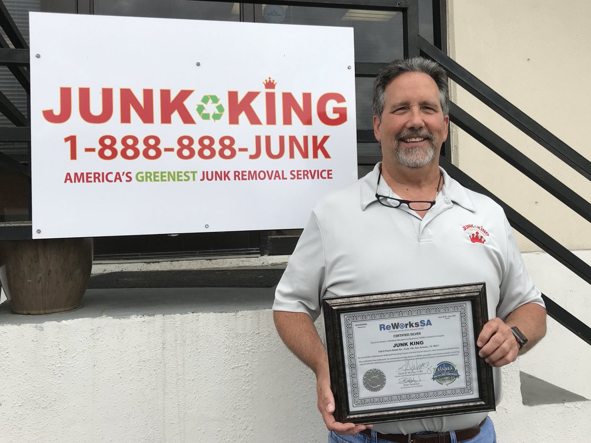 ReWorksSA's tweet photo. Congratulations to @JunkKingCorp for acheiving the #ReWorksSASilver Recycling Certification! 

If you #recycleatworksa your business can get recycling certified! Apply today at https://t.co/uFifeghXU9 https://t.co/wSJHW3yvTi
