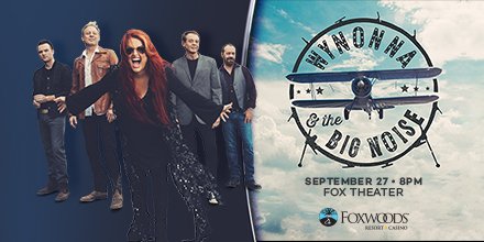 FoxwoodsCT's tweet photo. .@Wynonna was once dubbed by Rolling Stones as “the greatest female country singer since Patsy Cline." Wynonna and #TheBigNoise is gracing the #Foxwoods stage with their incredible talent. See the show LIVE!! https://t.co/gYQiKjSeGE https://t.co/opqf55mRj5