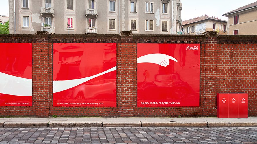 AdFreak's tweet photo. These Coke outdoor ads popping up in Europe point you to the nearest recycle bin: https://t.co/KC02IFcBrM https://t.co/Ykm5RATCqR