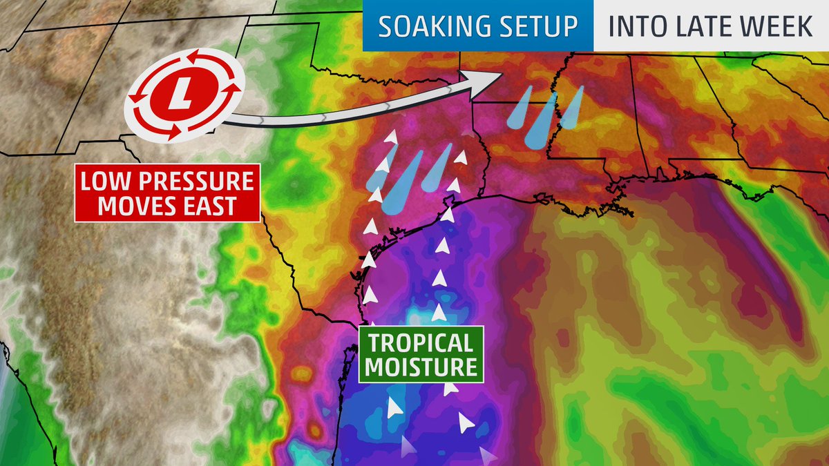 Tropical moisture will bring heavy rain and flooding to the southern