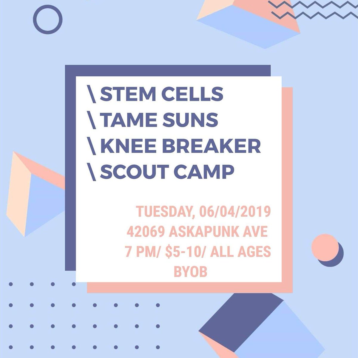 scoutcampband's tweet photo. Let's rock and roll tonight. We are third, dm for address. https://t.co/2oS0sjGllS