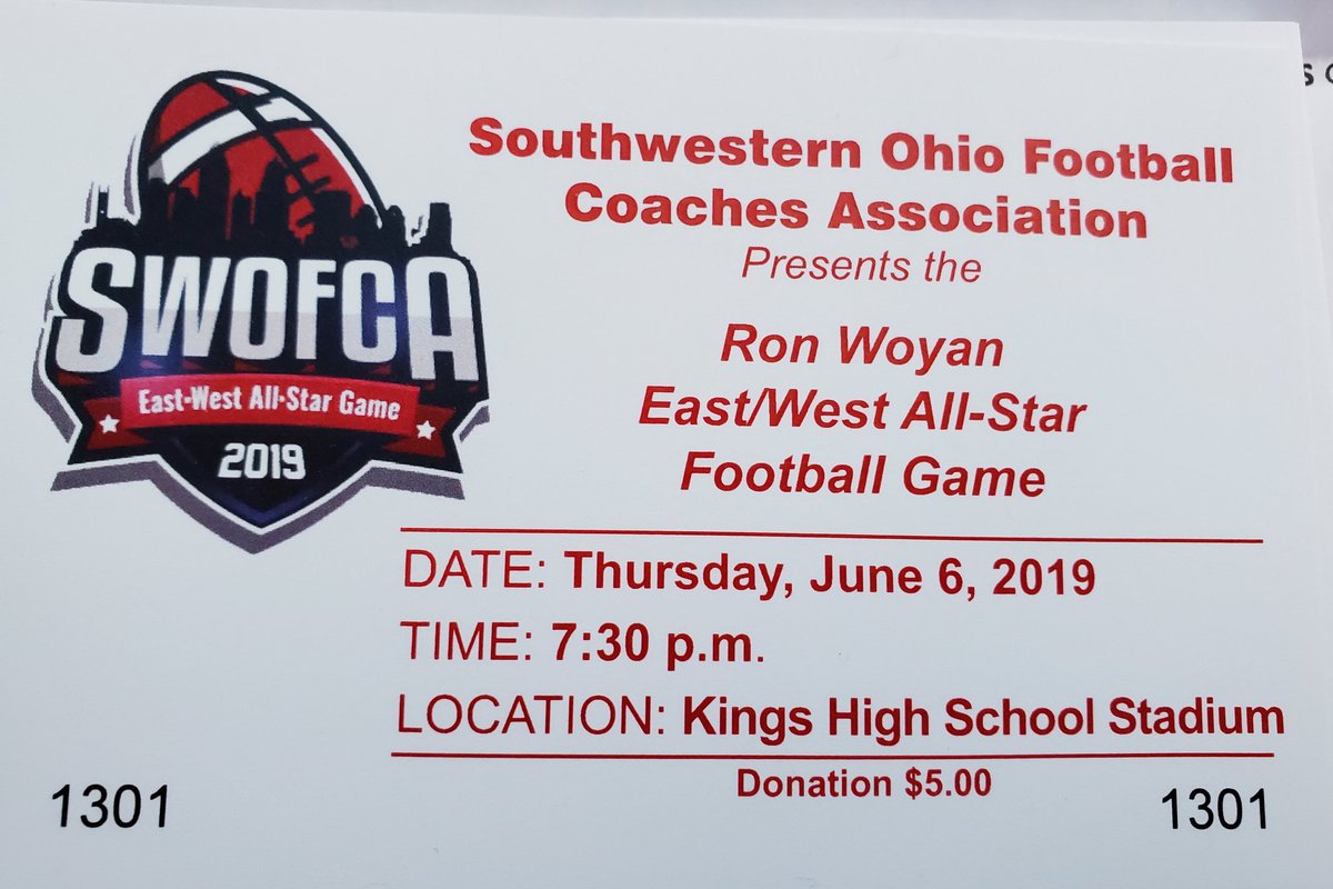 jengamarc's tweet photo. Come out this Thursday, June 6th to Kings for the East/West All-Star Football Game at the LOW price of $5 Each!  2019 Talawanda graduates, Drew Marcum  &amp; Christopher Richardson, are reppin' the Braves on the West team! https://t.co/ZLustYzEW3