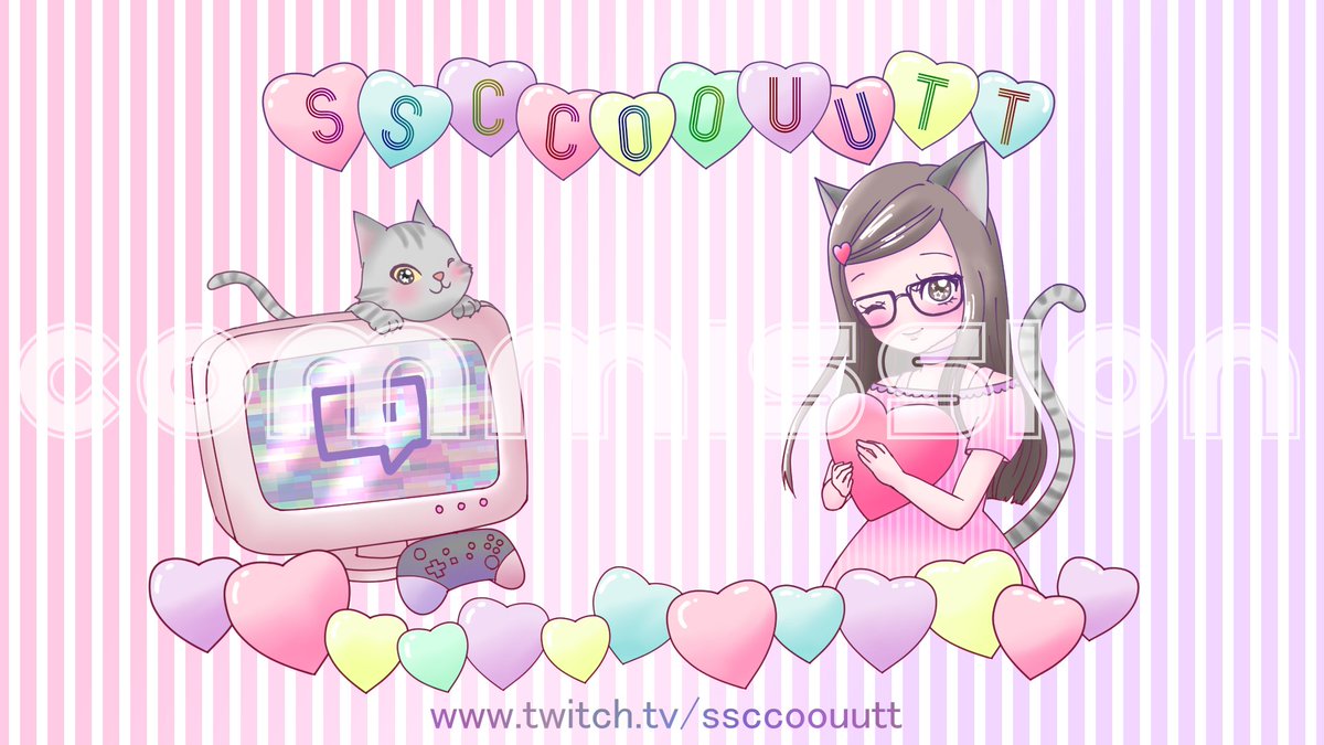 Anomon Ink Commission I Drew Twitch Banner For Scouthyphen San From Lordjingus San This Theme Pc Games Streaming Cute Anime Version Of Scouthyphen San Pastel Colors Cute Cats Ssccoouutt San Please Check T Co