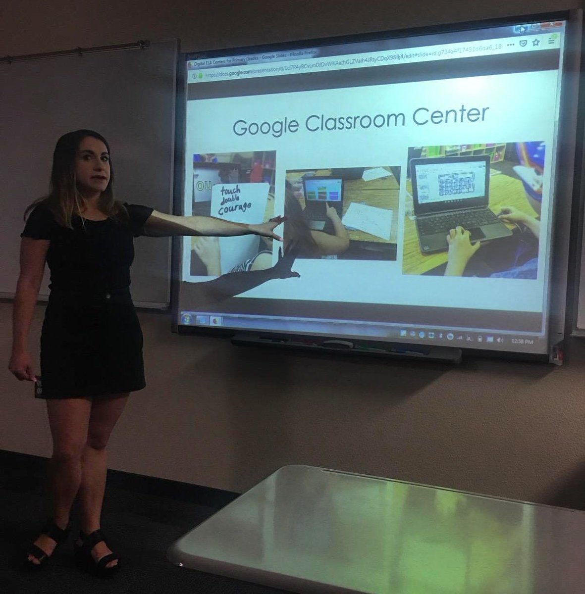 minionteach's tweet photo. Fun afternoon teaching about digital centers for primary grades! Love sharing what I do with my #firstgraders everyday. 😍🎉
#dvtech #edtechteachers #edtech #googlecertified #GoogleSlides @dvusd @google @edtechteam @edtechbydarin @googleedu #googleedu @legendsprings #DVTechFest19 https://t.co/ybWFQLEYUi