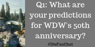 Q1: What are your predictions for WDW's 50th anniversary? #DisFanChat <a href="/PixieDPlanner/">The Pixie Dusted Planner</a> <a href="/TheMomentMom/">MomentMom</a> <a href="/nomadbytrade13/">Just Kris</a> <a href="/Travelplusfam/">Tara Loves Travel Planning</a> @veravise <a href="/WordOfMouseWDW/">Word of Mouse</a>