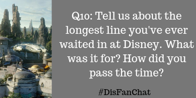 Q10: Tell us about the longest line you've ever waited in at Disney. What was it for? How did you pass the time? #DisFanChat <a href="/PixieDPlanner/">The Pixie Dusted Planner</a> <a href="/TheMomentMom/">MomentMom</a> <a href="/nomadbytrade13/">Just Kris</a> <a href="/Travelplusfam/">Tara Loves Travel Planning</a> @veravise <a href="/WordOfMouseWDW/">Word of Mouse</a>