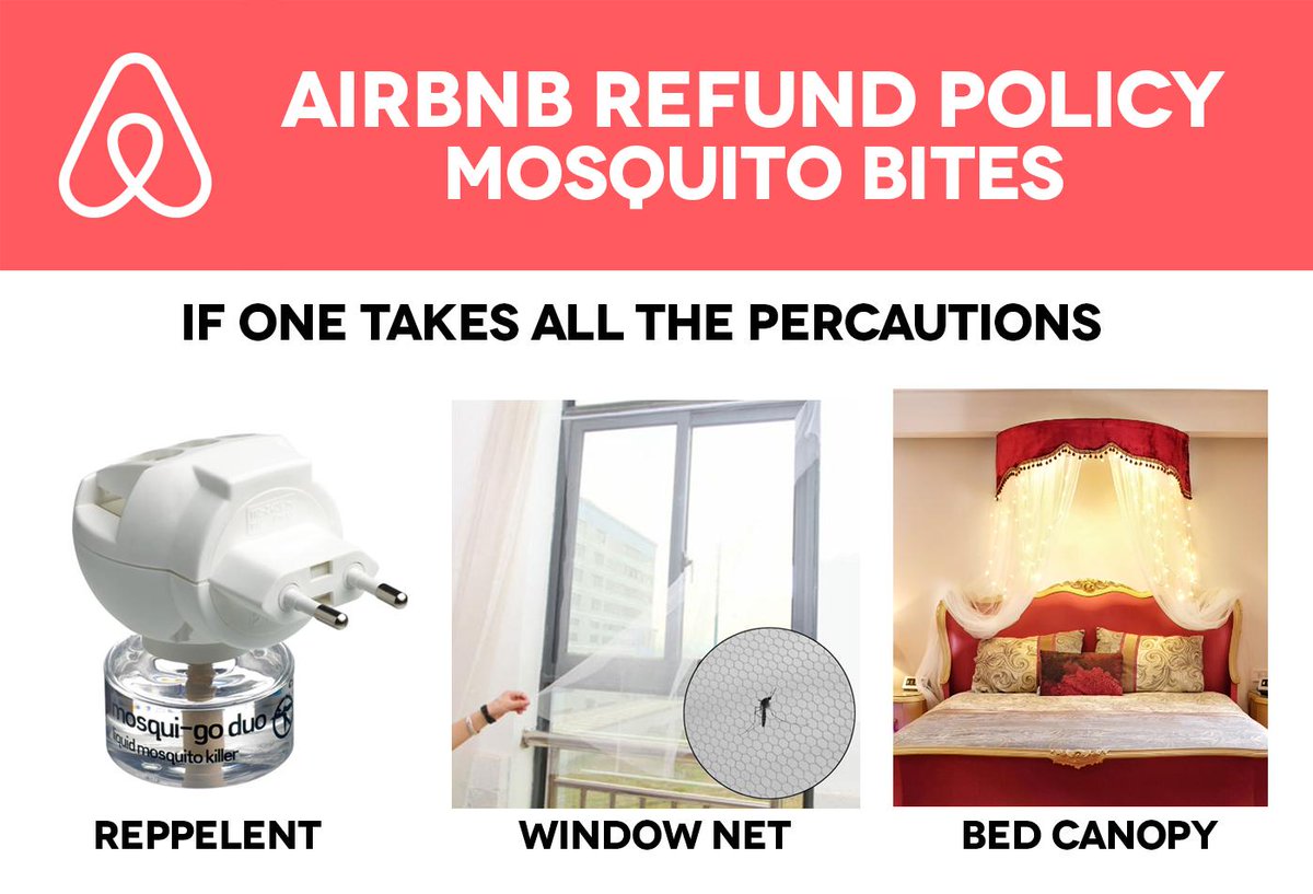 nickalika's tweet photo. @Airbnb Should host refund if guest has mosquito bites? Even if the host took all possible precautions... https://t.co/JH8nkf8uDW