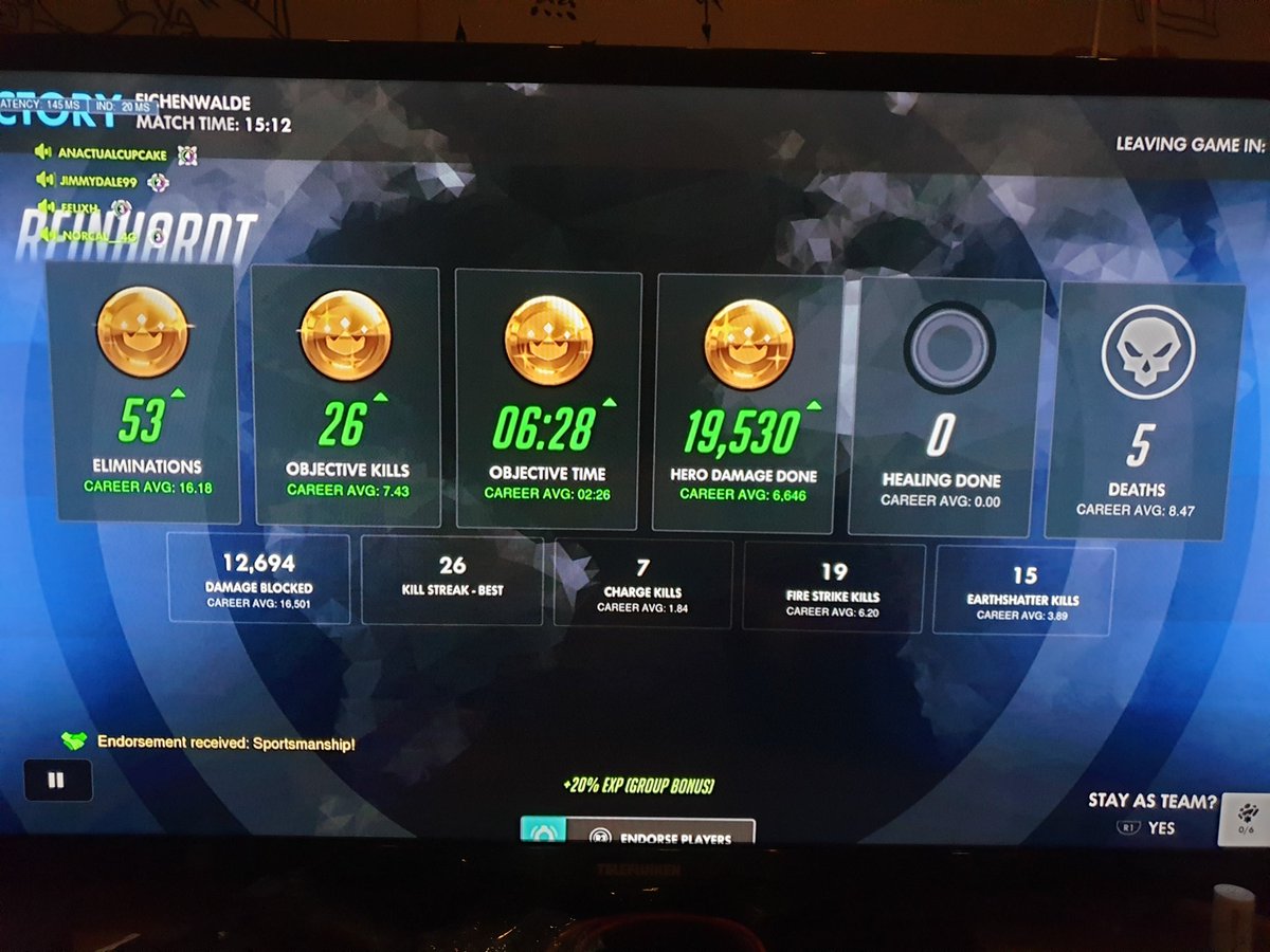 ActualCupcake's tweet photo. So i popped off in comp with my @VancouverTitans skin. My friends know i stan bumper and how much of an role Model he is to me. They went "bumper who???" After this game! #Ps4Ow (29 earthshatter stuns btw !) https://t.co/CXmBfpGiL8