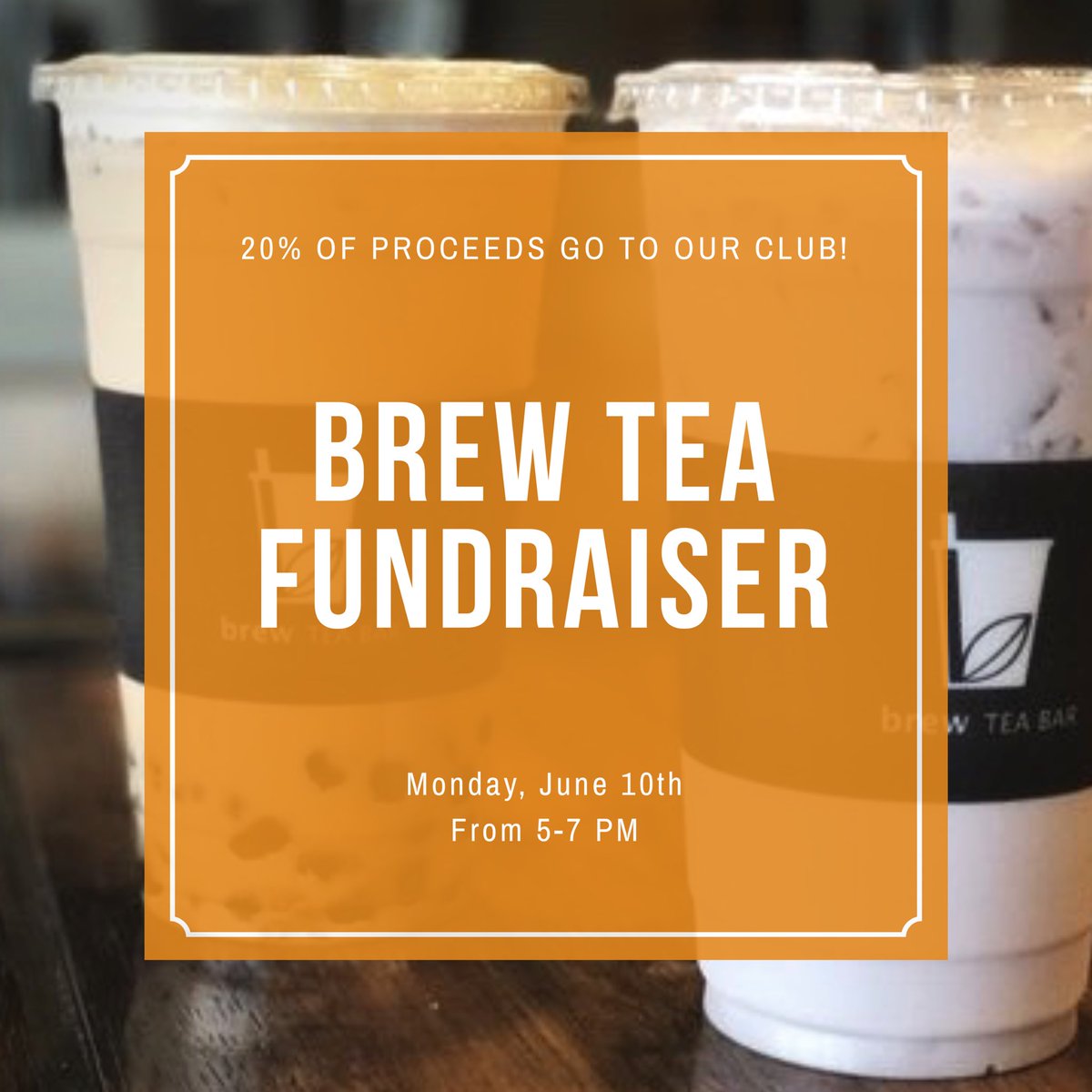 SWCTAKeyClub's tweet photo. COYOTES! We’re holding a fundraiser at Brew Tea Bar June 10th from 5-7 pm! Make sure to show the flier for your proceeds to count toward our club when making your purchase! https://t.co/NfKfsioOe9
