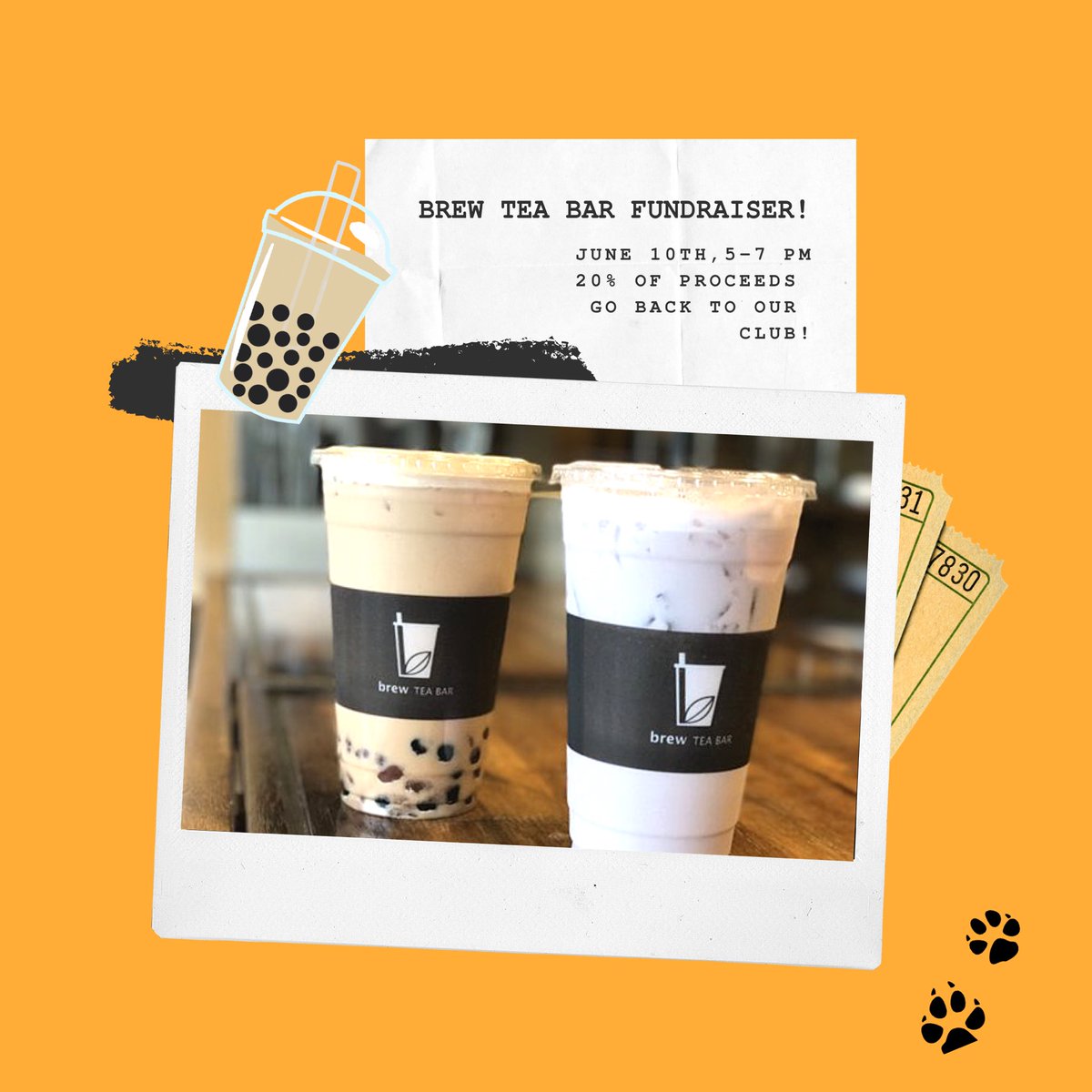 SWCTAKeyClub's tweet photo. COYOTES! We’re holding a fundraiser at Brew Tea Bar June 10th from 5-7 pm! Make sure to show the flier for your proceeds to count toward our club when making your purchase! https://t.co/NfKfsioOe9