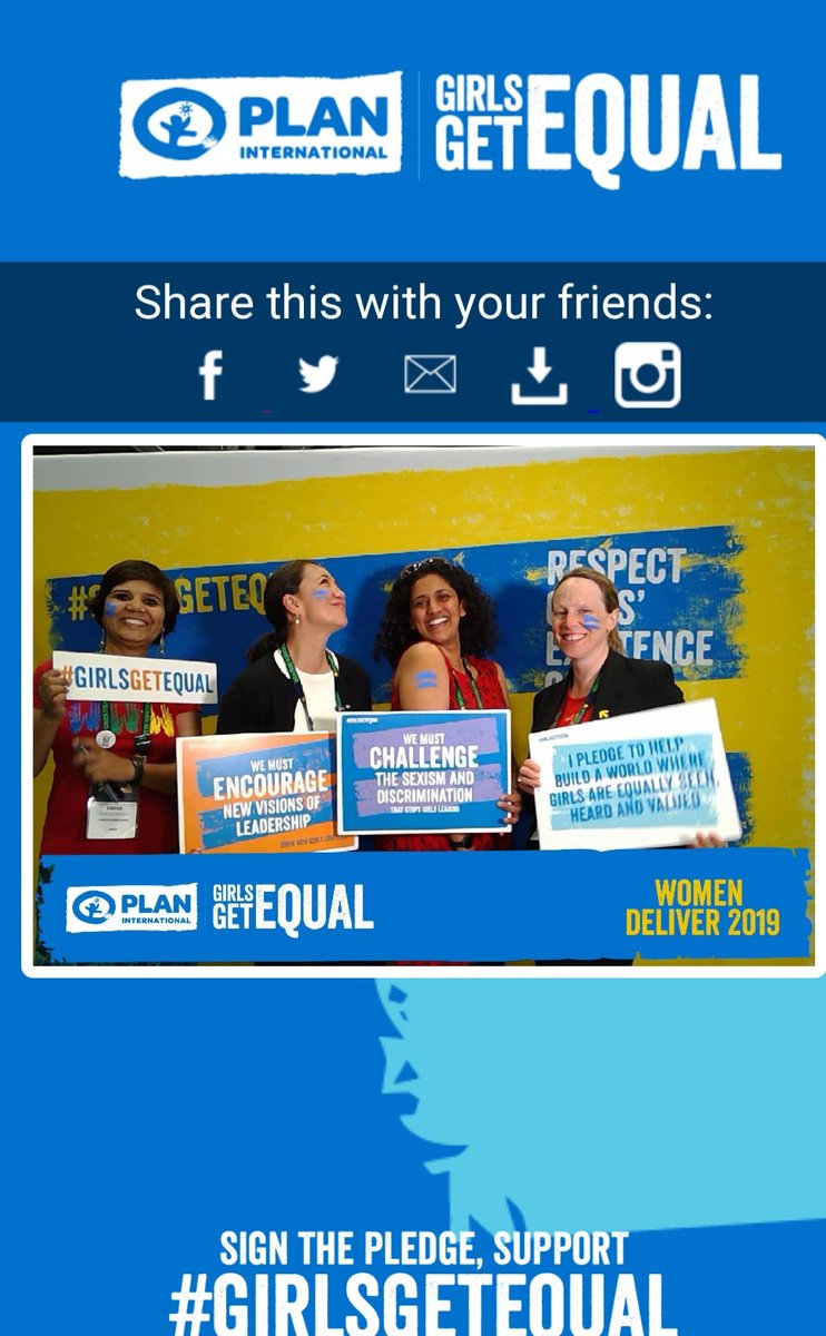 At the Plan Booth. It's time for girls to get equal power, freedom and representation!