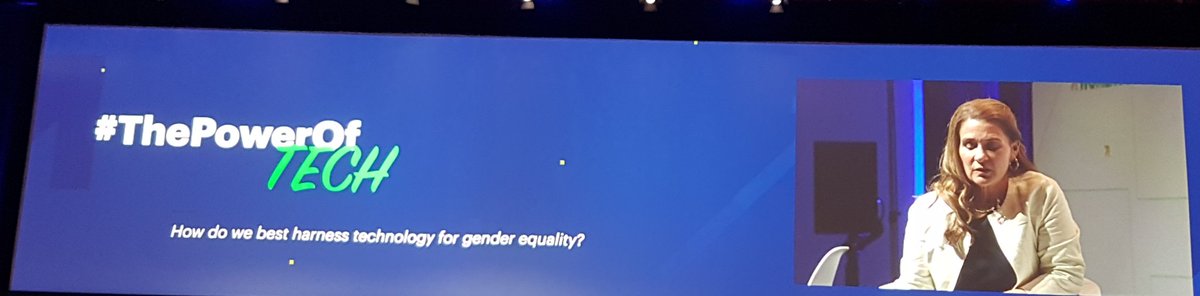 Excellent session led by Melinda Gates: How do we best harness technology for gender equality? #WD2019