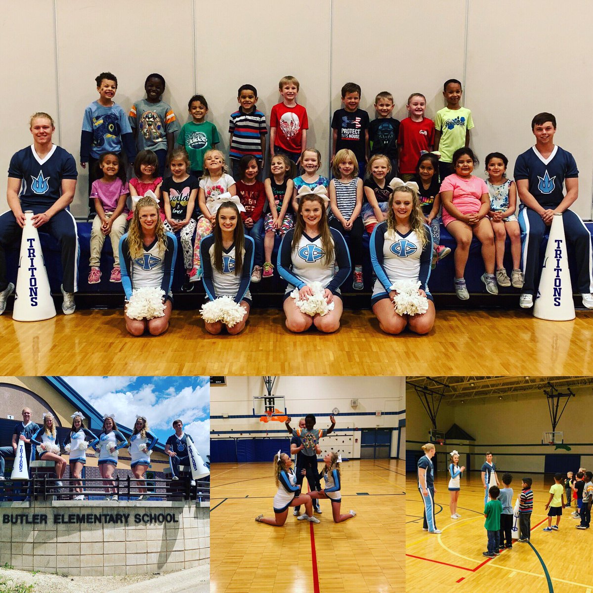 A few of our cheerleaders were able to give back to the community last Friday. We had so much fun working with Mrs. Olson’s Kindergarten class at Butler Elementary. Thank you for having us. #TritonNation #TheTritonWay #GivingBack