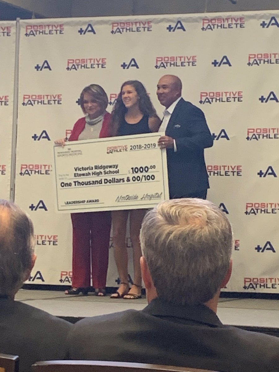 EtowahHS's tweet photo. Congratulations to @tori_ridgeway19 and @Matthew_Lane_ for representing EHS and the state of GA at the @PositiveAthGA banquet this evening. Thanks @coachjdasinger for repping the E!  Much love. https://t.co/GZOi4iYnfC