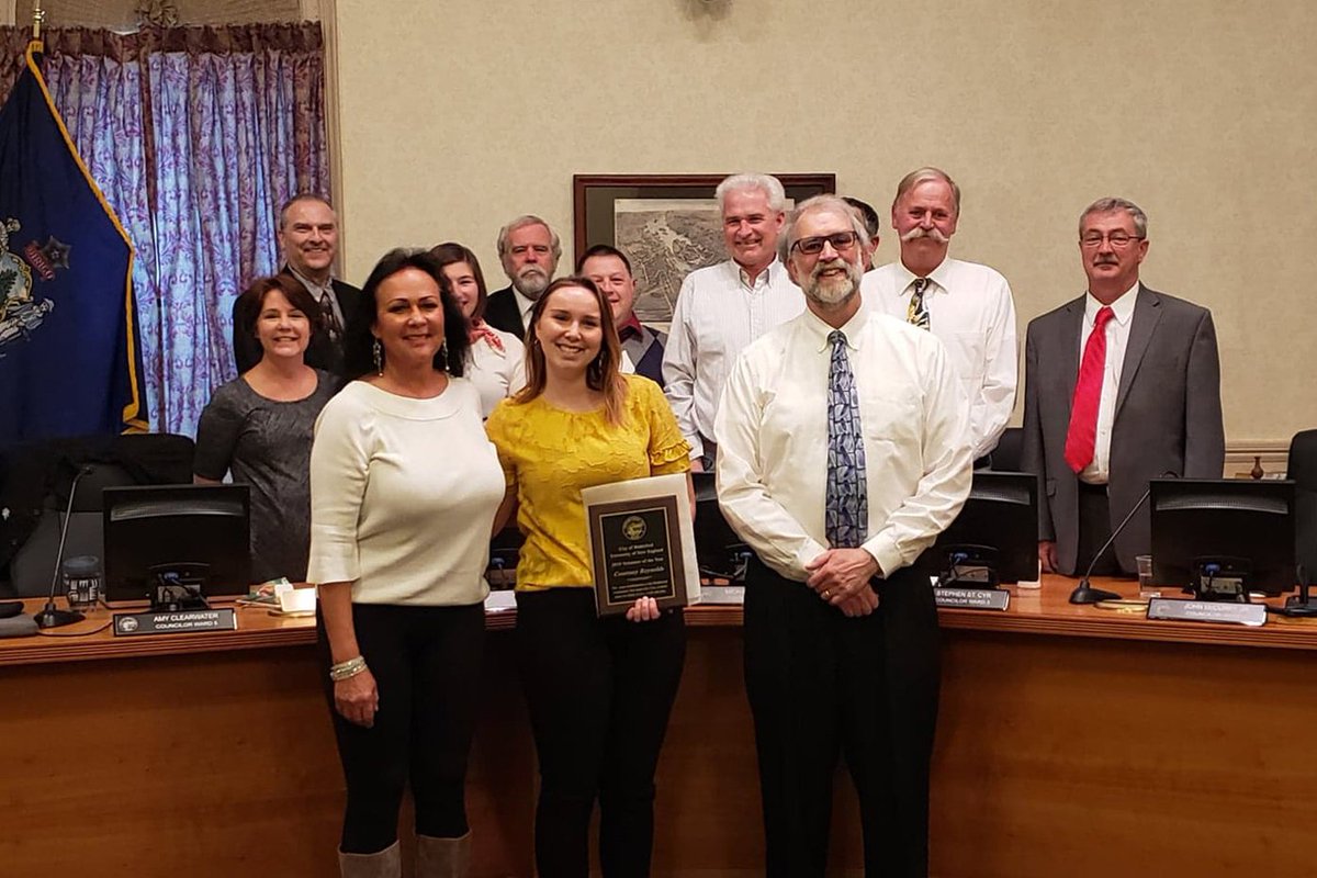 unetweets's tweet photo. ๐ Congrats to recent graduate Courtney Reynolds (Business Administration, '19) who was named the 2019 UNE Student Volunteer of the Year by the city of Biddeford. Reynolds has been an active community contributor for the past 4 years. FMI: https://t.co/UstRc6xtop #UNE #UNEServes https://t.co/OF2nlZTg8K