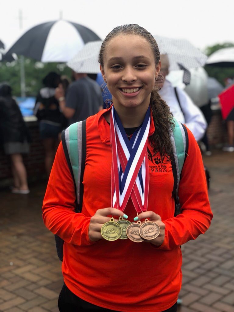 CONGRATULATIONS to freshman sprinter Taesha Speaks, the new Class A Kentucky State Champion in the 100m (12.31s) and 200m (25.84s). <a href="/KentuckyTrack/">UK Track & Field</a> #LBC #KentuckyStateChampion