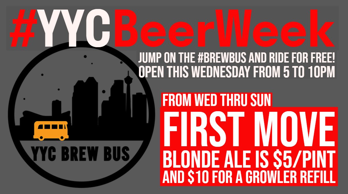This Wednesday hop on the FREE YYCBrewBus and celebrate #YYCBeerWeek!  yycbrewbus.com 
<a href="/yycbrewbus1/">yycbrewbus</a> <a href="/BeerGuysYYC/">BeerGuysYYC</a>
#YYC #DrinkLocal #YYCbreweries #YYCdrinks #YYCeats #YYCbeer #YYCdeals #YYClife #YYCnow #YYCliving #CraftBeer #YYClocal #redbison #YYCnow