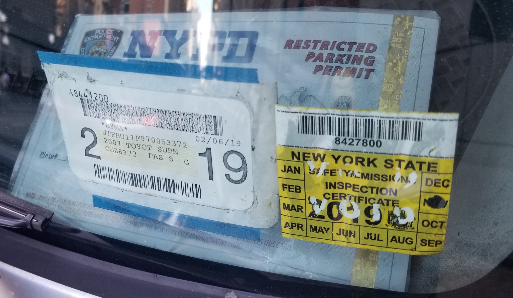 Placard Corruption On Twitter This Placardperp Who We All Pay To Work As A Law Enforcement Professional Has A Bogus Nysdmv Inspection Sticker And A Registration That Expired In Early