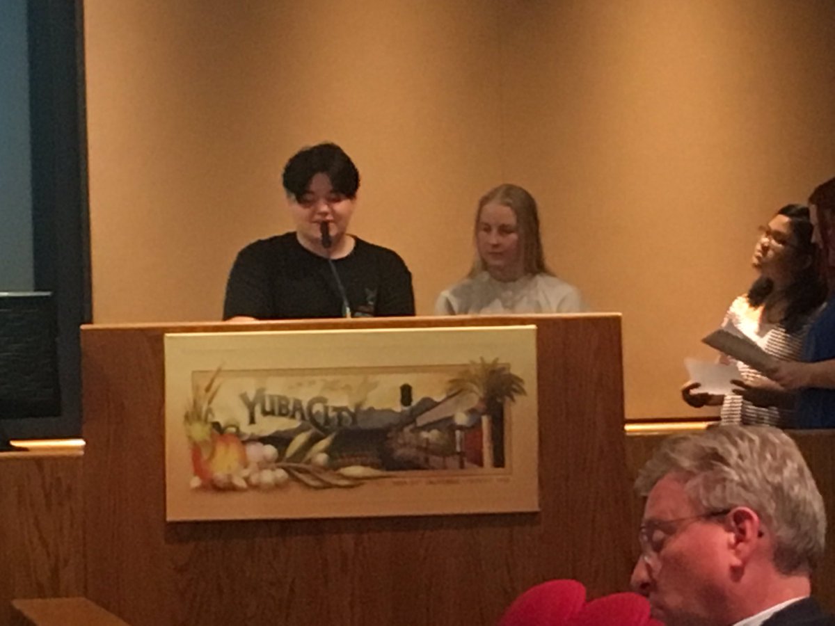 Albert Powell students speaking at City Council meeting tonight regarding their anti-vaping campaign. <a href="/YubaCityCA/">YubaCityCalifornia</a> <a href="/CountyofSutter/">County of Sutter</a> <a href="/YCUSD/">YubaCity Unif School</a>