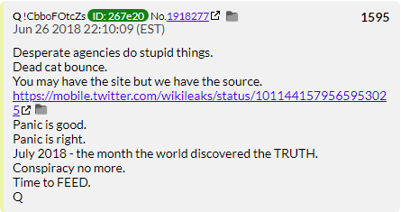 54. QDrop 1595 tells us that "July 2018 - The month the world discovered the TRUTH" said truth is somewhere in Haiti, the land where the truth is never found.