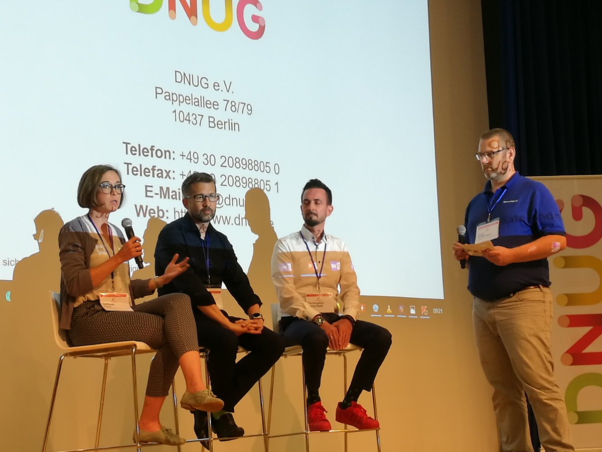 easterlakes's tweet image. #dnug46 customer keynote über #IBMConnections als #ESN und #Intranet mit Stefanie Holst, Chris Butterfield und @tipalemar.