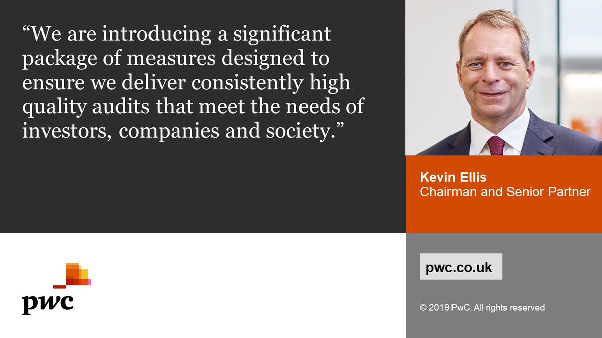PwC_UK's tweet photo. We are investing an additional £30m per year as part of a wide-ranging action plan to provide greater focus on the #quality and public interest responsibilities of our #audit services. https://t.co/gzqkyyabyj https://t.co/oYO37vE0Z2