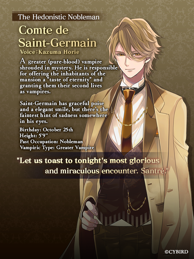 Ikémen Series by CYBIRD on Twitter: &quot;Introducing the men of Ikémen Vampire! Next up are William Shakespeare, the possessive dramaturgist, le Comte de Saint-Germain, the kind nobleman, and Sebastian, the cool-headed (maybe?)