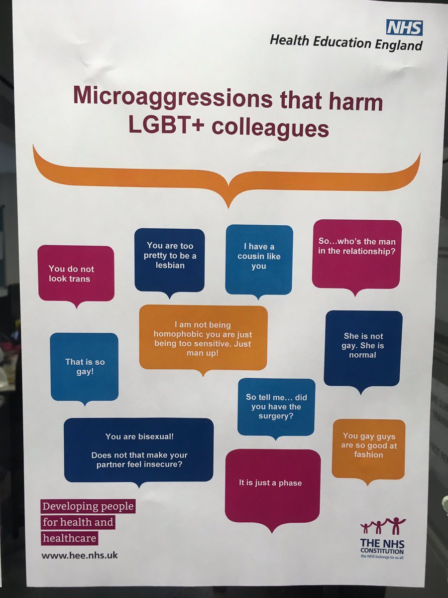 Microaggressions that can harm..

Great posters from @NHS_HealthEdEng 

shared by <a href="/Lizzie_Smith77/">Lizzie Smith</a>