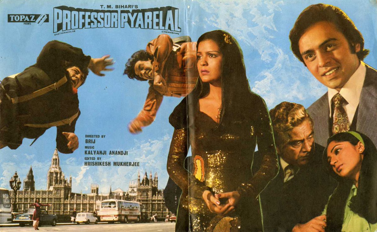 Bollywoodirect's tweet image. 38 Years of #ProfessorPyarelal; (05/06/1981) Directed by Brij Sadanah, featuring #Dharmendra, #ZeenatAman, #VinodMehra, #SimiGarewal, #ShreeramLagoo, #AmjadKhan &amp;amp; #NirupaRoy. Songs by #KalyanjiAnandji &amp;amp; #RajendraKrishan. #HrishikeshMukherjee has done the editing for the film.