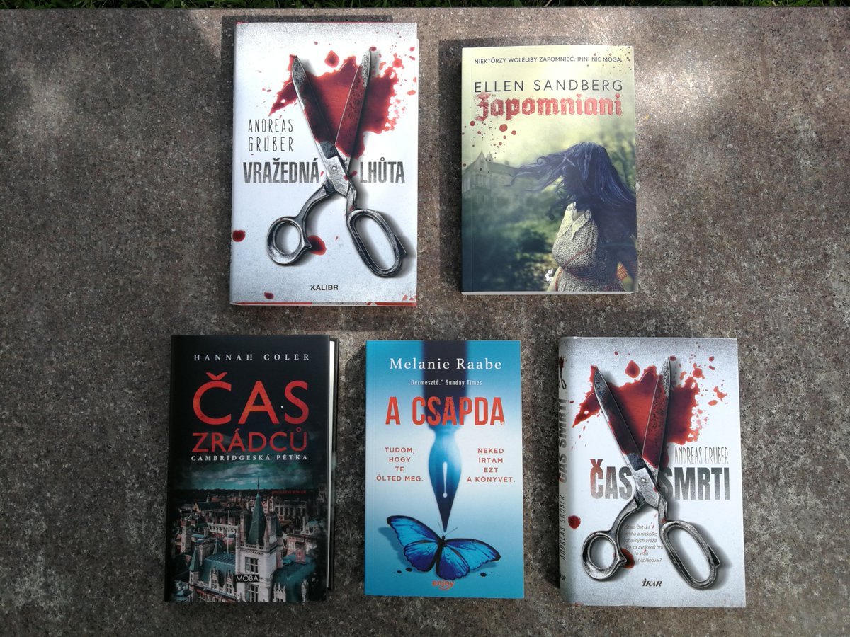 randomrights_de's tweet photo. NEWLY ARRIVED #booksintranslation 🇨🇿🇸🇰🇵🇱🇭🇺
Andreas Gruber: Todesfrist (Kalibr, Czech Republic // IKAR, Slovakia)
Ellen Sandberg: Die Vergessenen (Sonia Draga, Poland)
@melraabe : Die Falle (Agave Könyvek, Hungary)
Hannah Coler: Cambridge 5 (MOBA, Czech Republic)
#booksconnect https://t.co/NCwb4AbBG8