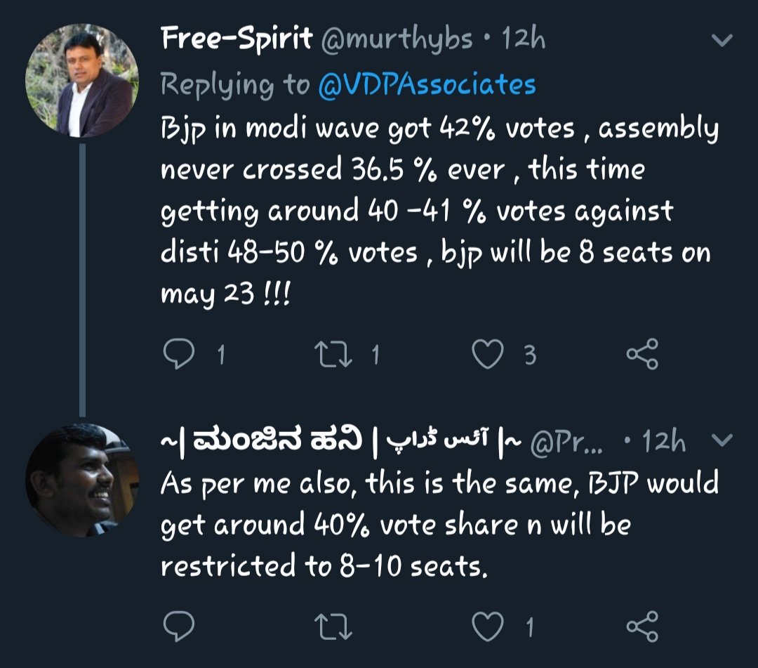 Lucky you. At least CONG-JDS got 1 seat each for you to do some Vote share analysis  @murthybs @Prasadvmurthy