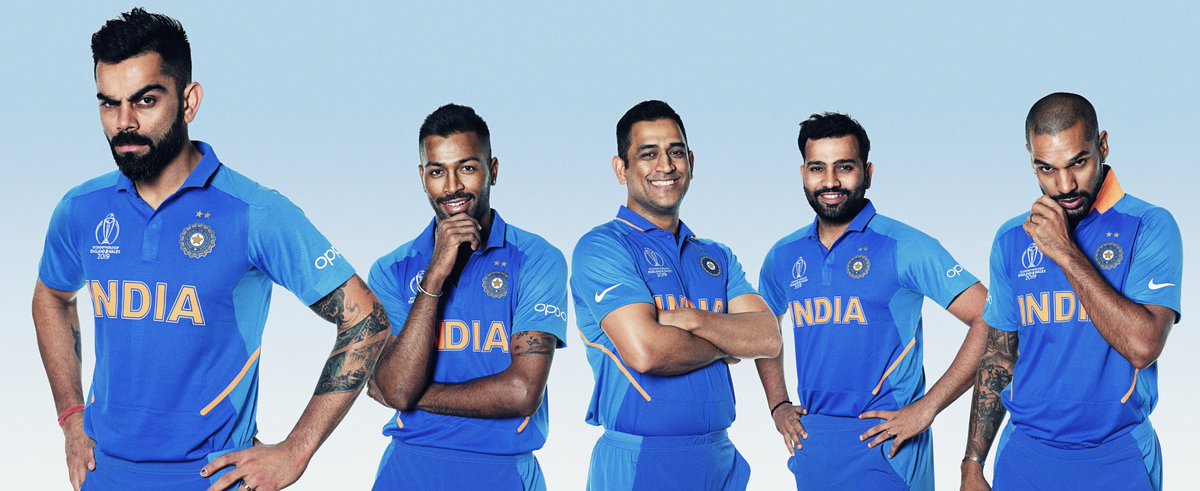 BCCI's tweet photo. MATCH DAY - Time to send in your cheers for #TeamIndia
Just a few hours to go before out 1st game in the #CWC19 
😎📣💙💙 https://t.co/SZxSXGOOdS