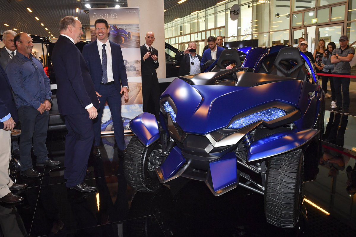 feroxcorp's tweet photo. The Ferox Team was honoured to have H.S.H Prince Albert II unveil the Azaris at Top Marques Monaco.

#topmarques #monaco #PrinceAlbert #ferox #azaris #australian #vehcile #design #liberatethewheel https://t.co/S198S5pRSQ