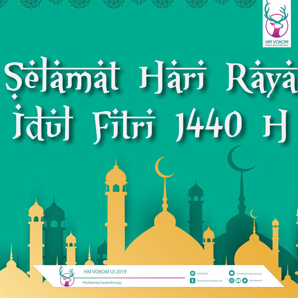 Selamat Hari Raya Idul Fitri!
<a href="/HMMIDUI/">HM Vokasi MID UI</a> <a href="/HIMADMUI/">HIMADM Vokasi UI</a> <a href="/HIMTAUI/">HM Vok Pariwisata UI</a> <a href="/HMRK_UI/">HMRK Vokasi UI</a> <a href="/HMVA_UI/">HMVA UI</a>

Departemen Kominfo 
HM Vokom UI 2019
#SolidarityCreatesEnergy