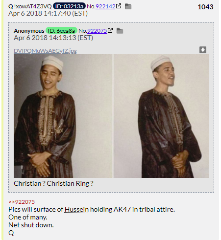 25. QDrop 1043 says a photo of Obama holding an AK-47 and wearing tribal garb will surface on the internet and that it is 'one of many'. The photo sits on the same shelf as the Michelle Obama "Whitey" tape.