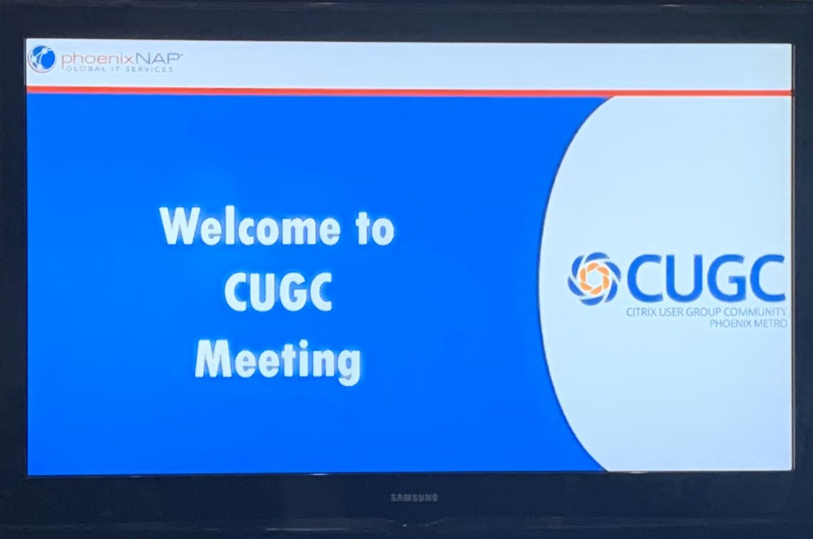 Thanks to everyone who came out to the @phoenixCUGC meeting today, Special thanks to <a href="/Datrium/">Datrium</a> for sponsoring and @phoenixNAP for hosting. #myCUGC