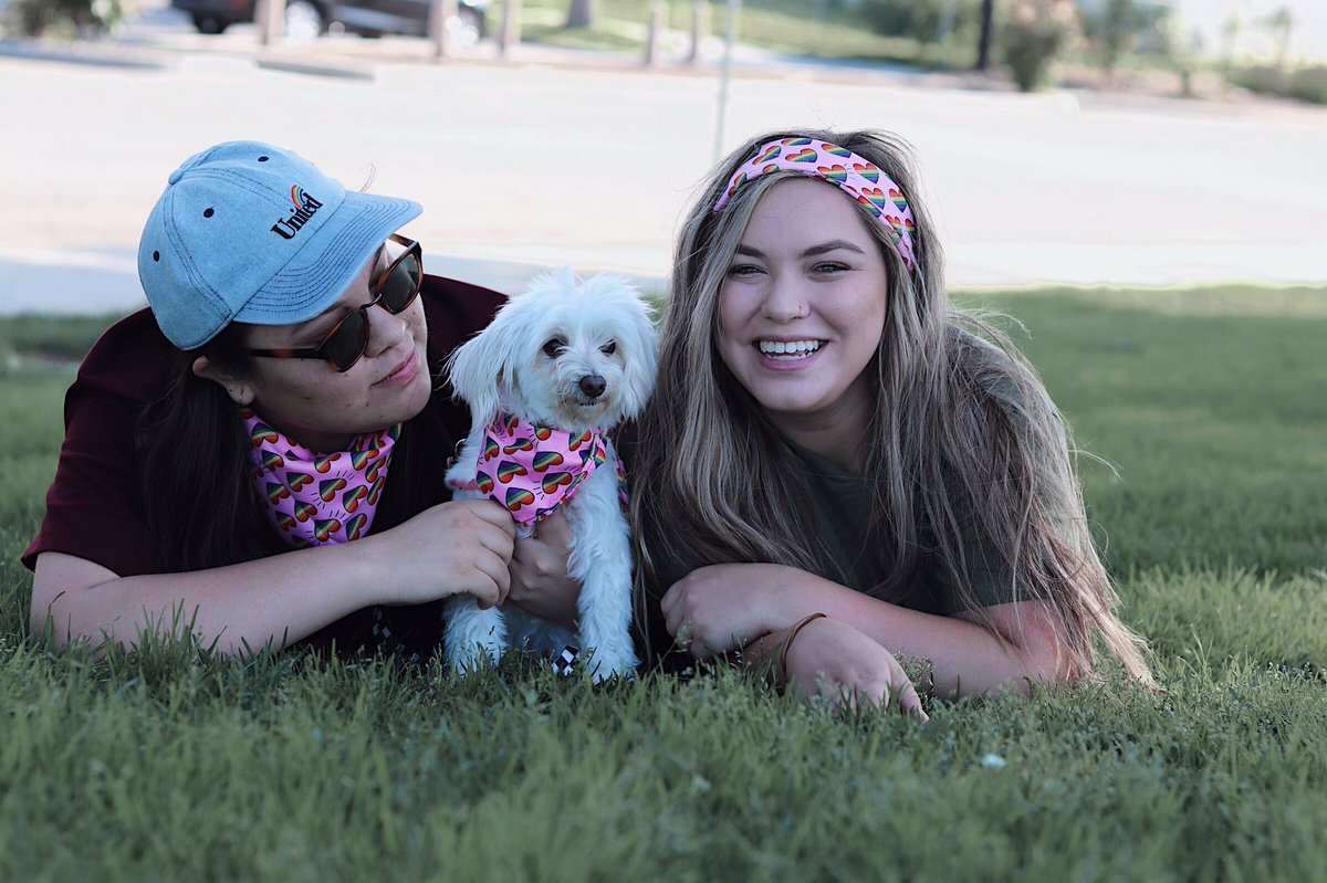 coastinthru's tweet photo. it’s hard being pride dog moms 🌈 https://t.co/8iGVH5AVXT