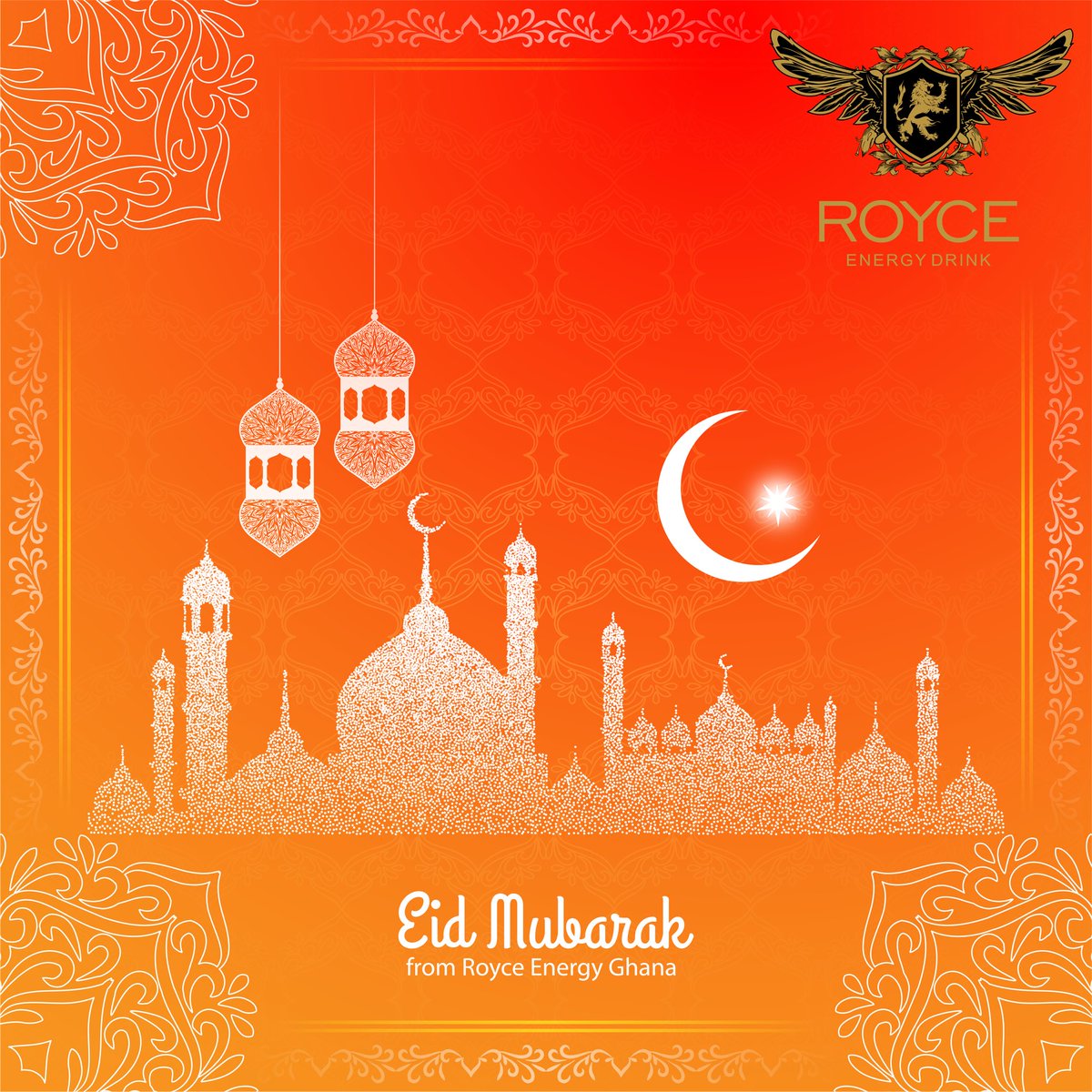 RoyceEnergyGH's tweet photo. May this special day bring Love, Peace, Happiness and Prosperity to everyone.
Eid Mubarak! 
#eidmubarak #royceenergygh #Ghana #EnergyDrink #positivevibes #fitness #asantekotoko #royceenergydrink #Royce #luxury #wednesday #exercise #Active #EidMubarak https://t.co/lLhx6lBAQk