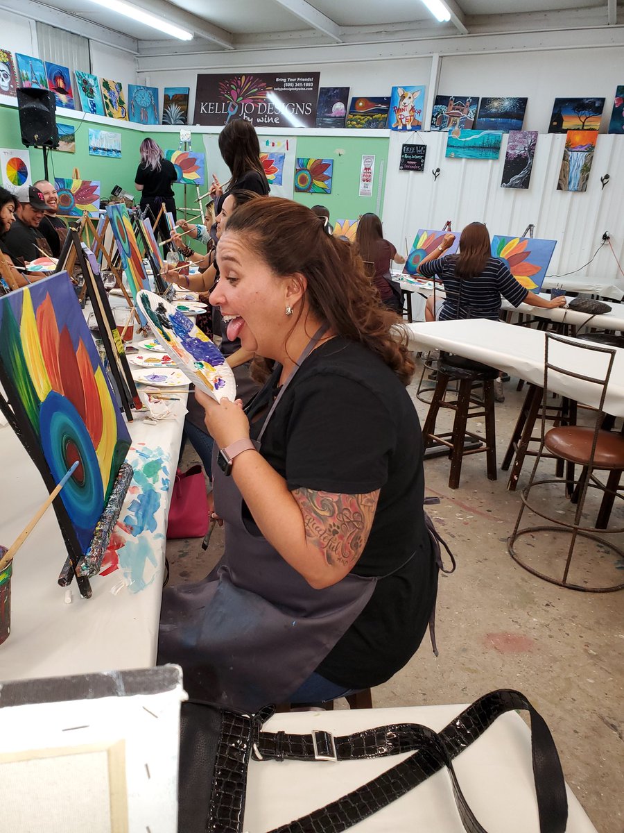 Clearly I didn't set clear expectations for Mona at our painting event. #donteatthepaint