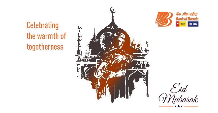 May this holy occasion of #Eid fill your home and heart with peace and joy. Warm wishes from #BankofBaroda.