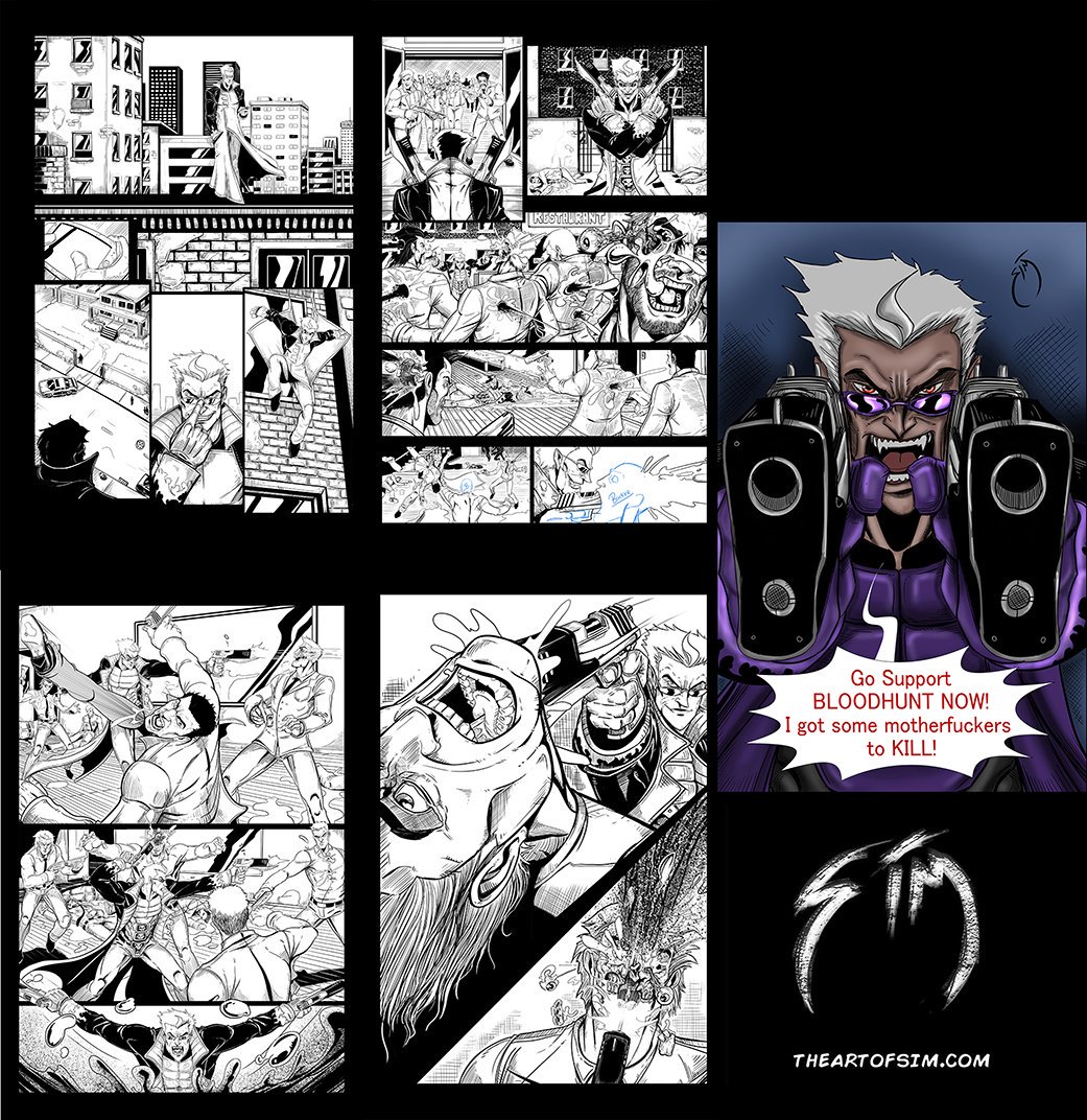 Simon_Pothier's tweet photo. #Bloodhunt will be relaunching on the 15th of June, Be ready ;) All backers from the first campaign who return for round 2, will get a 6 by 9 sketch of Vincent added to their physical tiers. #BloodHuntRound2 #indiecomics #ComicsGate #ComicsGatePhase2 #Warcampaign https://t.co/qnzVIWnYqD
