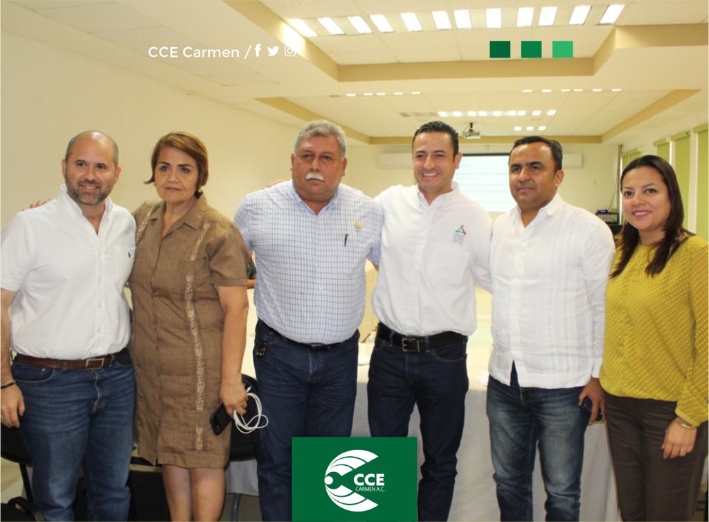 CCECarmen's tweet photo. Reunión de trabajo encabezada por el Ing. Alejandro Fuentes Alvarado, Presidente del #CCECarmen con el Secretario de Turismo, Jorge Manos Esparragoza y los hoteleros de la ciudad. Se abordaron temas de promoción turística y el impulso a la economía de Carmen. https://t.co/2MEPQZLJXA