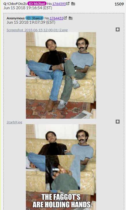 49. QDrop 1509 has Q reposting a homophobic meme (Cause that's what government agents do when trying to make a case) and lies the roommate was part of Obama's administration. The roommate is Sohale Siddiqi didn't work for Obama.