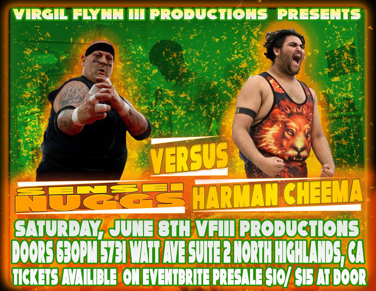 VF3Prod's tweet photo. Match announcement! This Saturday Harman Cheema aka "Lionbelly" gets a huge opportunity against @coachnuggs as we at  @VF3Prod present #secondsaturdayshowdown.. get your tickets in advance right here for only  $10 ... https://t.co/Zn8046brkA
Tickets at door for  $15 https://t.co/5KvpIf03ux