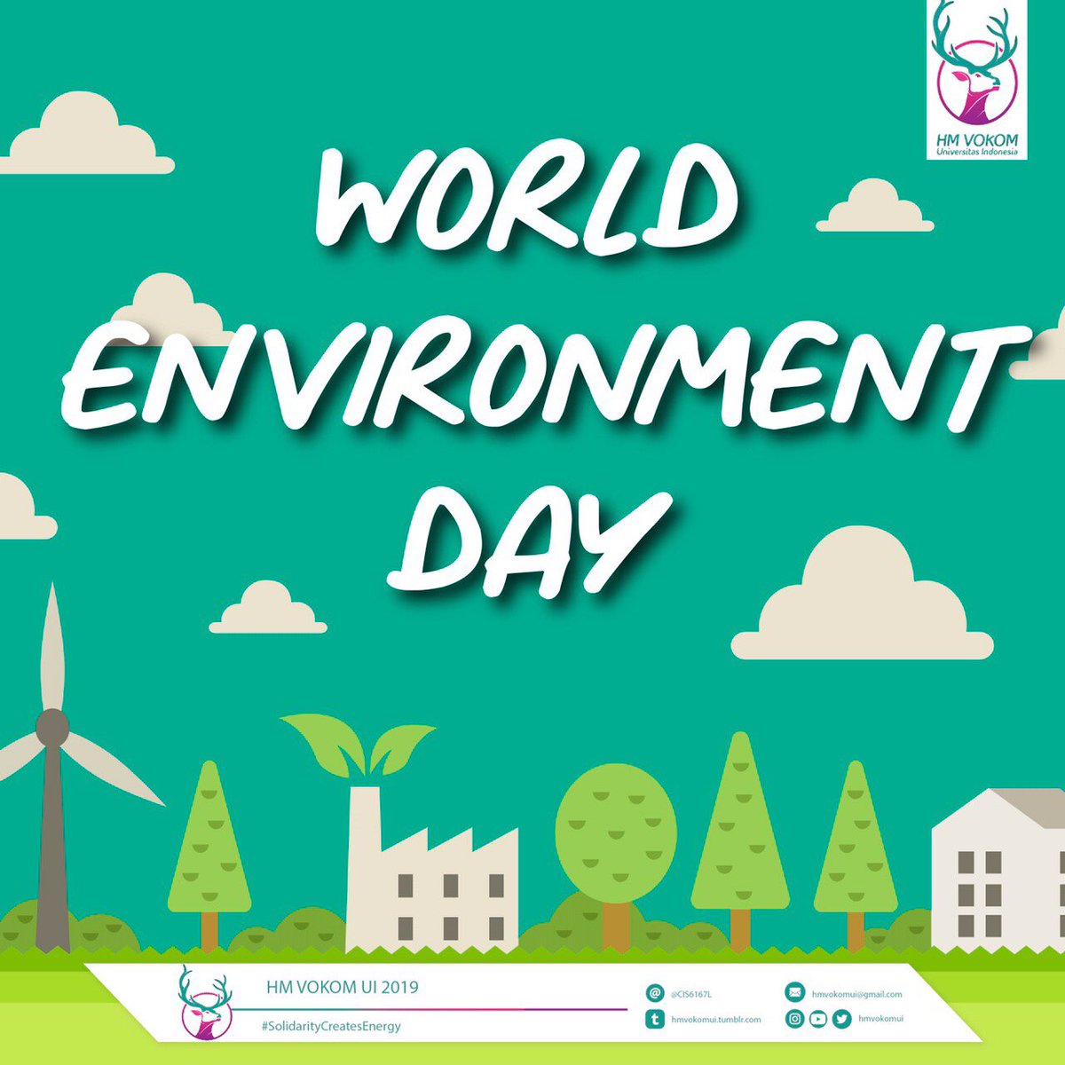 Happy World Environment Day!
<a href="/HMMIDUI/">HM Vokasi MID UI</a> <a href="/HIMADMUI/">HIMADM Vokasi UI</a> <a href="/HIMTAUI/">HM Vok Pariwisata UI</a> <a href="/HMRK_UI/">HMRK Vokasi UI</a> <a href="/HMVA_UI/">HMVA UI</a>

Departemen Kominfo 
HM Vokom UI 2019
#SolidarityCreatesEnergy