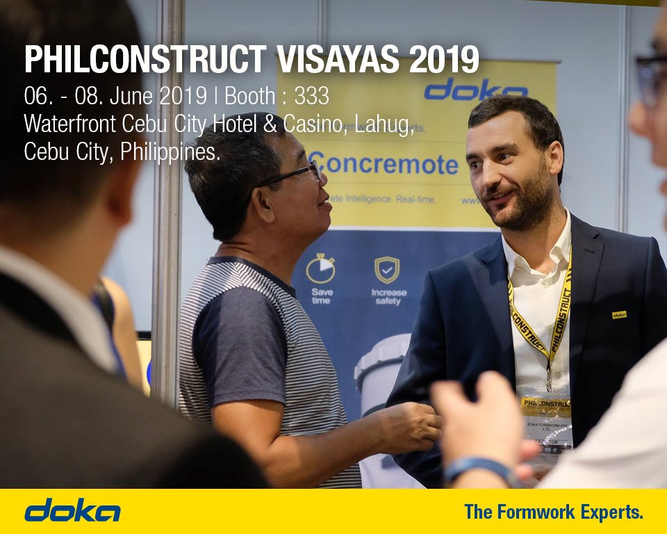Doka_EAP's tweet photo. Visit us at Philconstruct Visayas 2019 from 06. – 08.
June 2019. We are looking forward to welcoming you at our booth 333! https://t.co/x1A9TwcDab