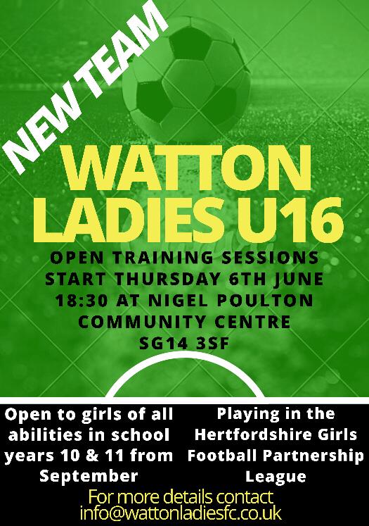 WattonLadies_FC's tweet image. Delighted that our new U16s have been voted in to the HGFLP for next season..... keen to hear from new players