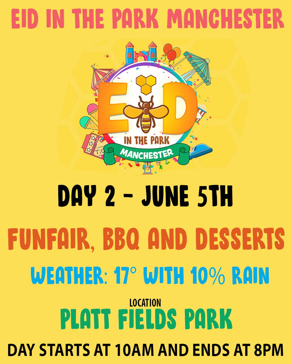 Day 2 will start in less than 3 hours.
Tell your family then tell another 🎉🎉🎉

Post code is M14 5NF.